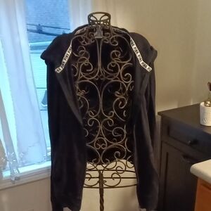 PINK Victoria's Secret Black Hoodie with Text Detail